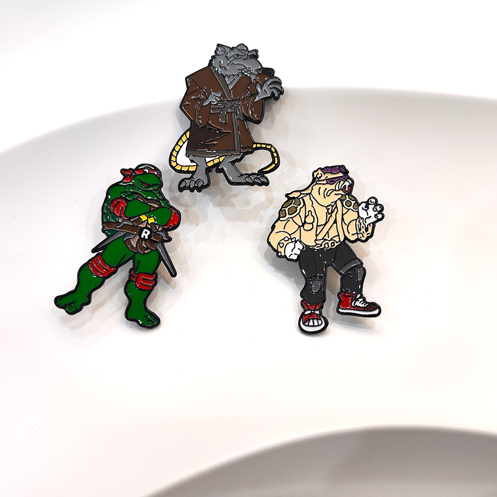 3pcs Vintage Ninja Turtles Pin - Embroidery Fish avaliação e preço