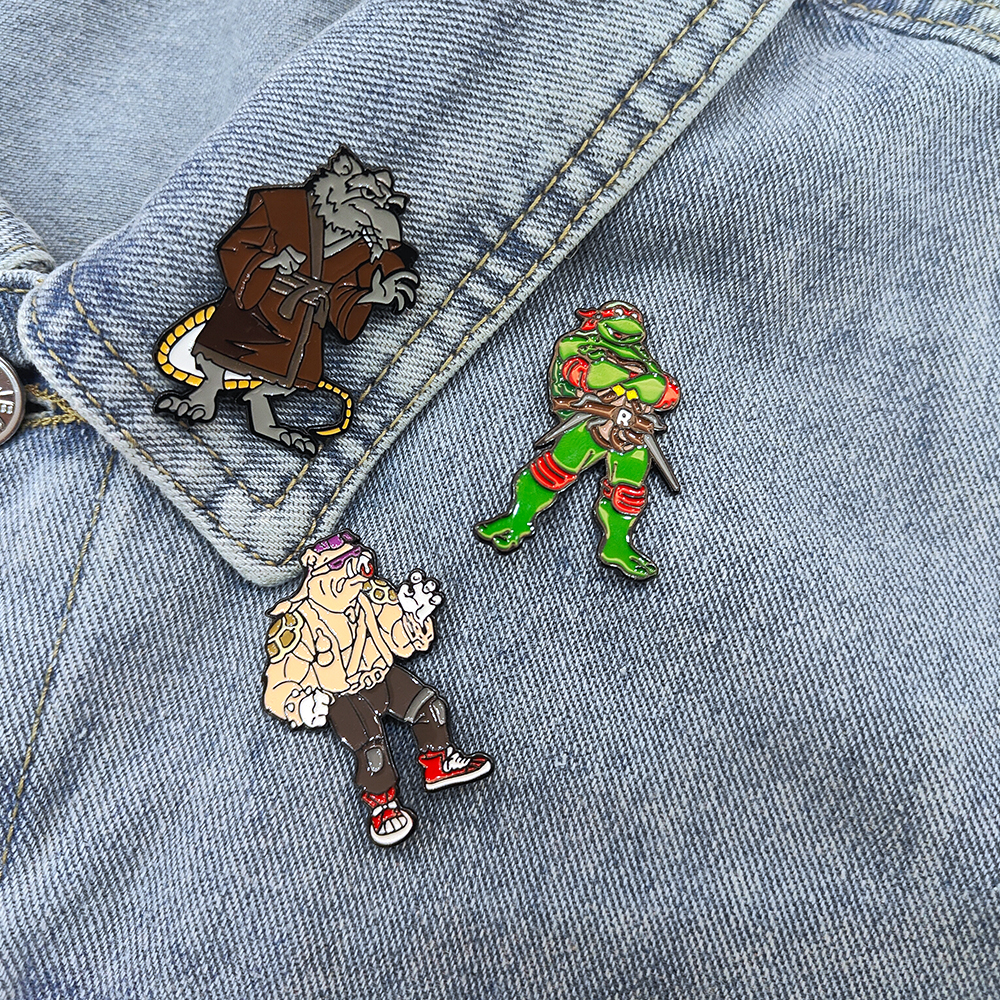 3pcs Vintage Ninja Turtles Pin - Embroidery Fish avaliação e preço