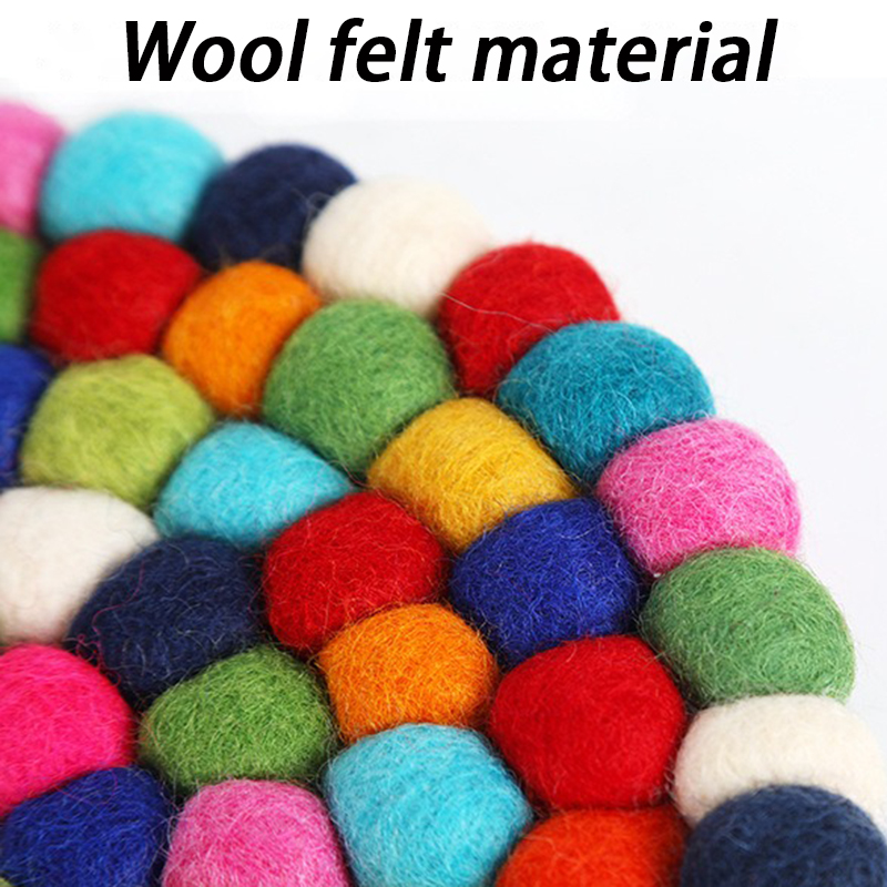 Colored Balls Woven Cup Mats W - Felt Sheet Wool avaliação e preço