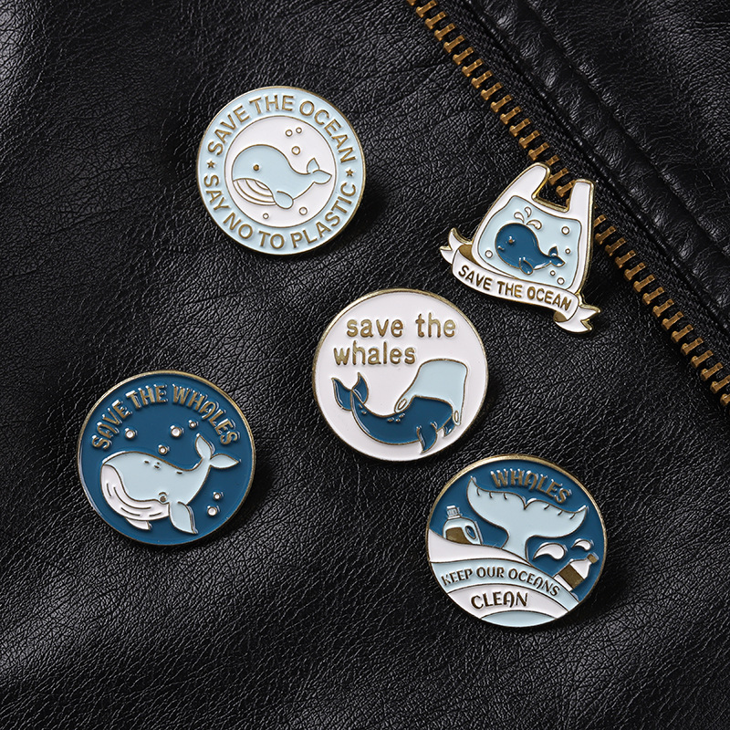 Cute Cartoon Whale Brooch Pins - Embroidery Fish avaliação e preço