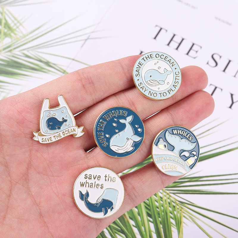 Cute Cartoon Whale Brooch Pins - Embroidery Fish avaliação e preço