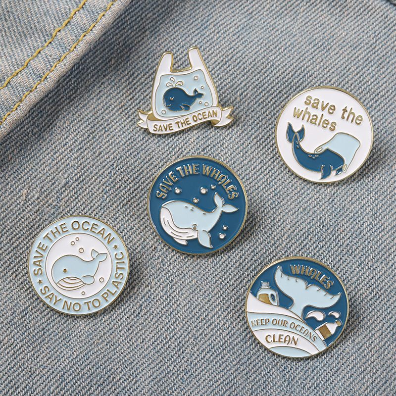 Cute Cartoon Whale Brooch Pins - Embroidery Fish avaliação e preço