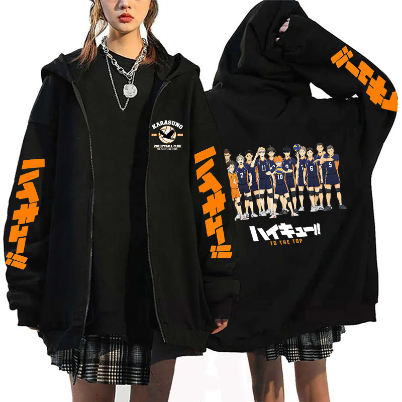 Haikyuu Hinata Graphic Zippper - Embroidery Zip Up Hoodie avaliação e preço