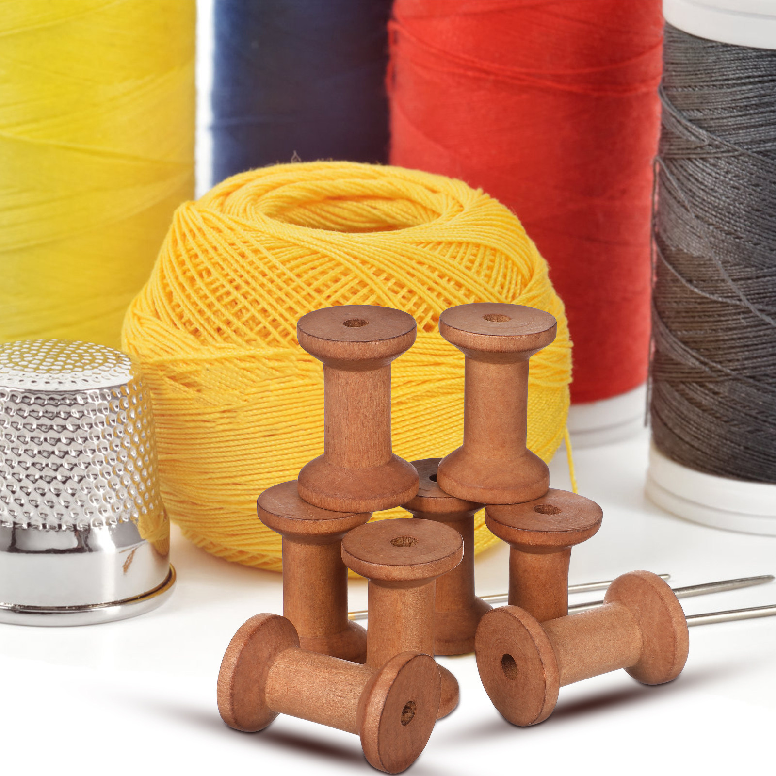 20Pcs Wooden Thread Holders Em - Embroidery Thread avaliação e preço
