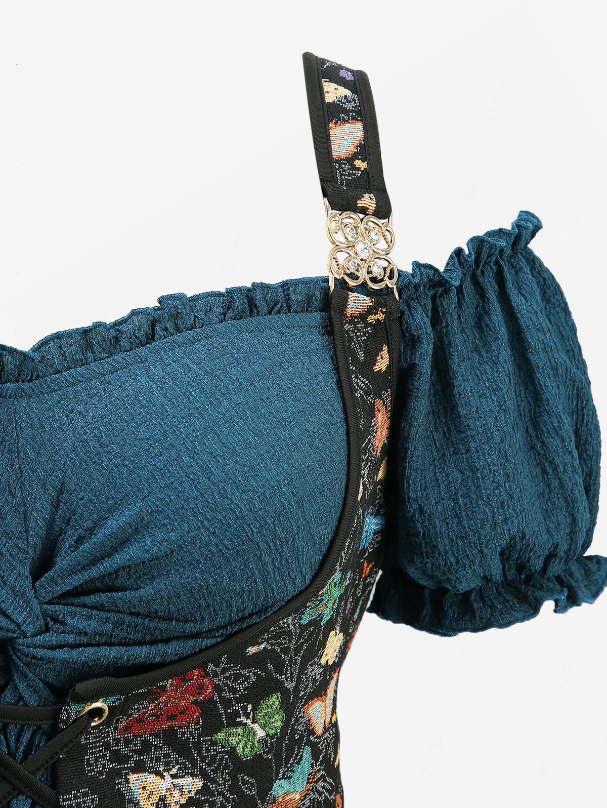 Plus Size Casual Deep Green Dr - Embroidery Texture avaliação e preço