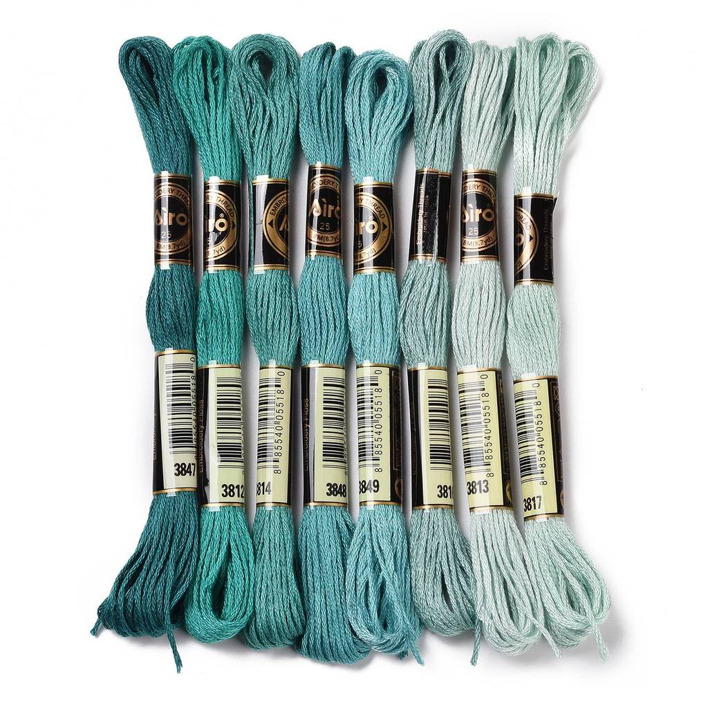 1Set 8 Skeins 0.5mm 6-Ply Poly - Embroidery Thread avaliação e preço