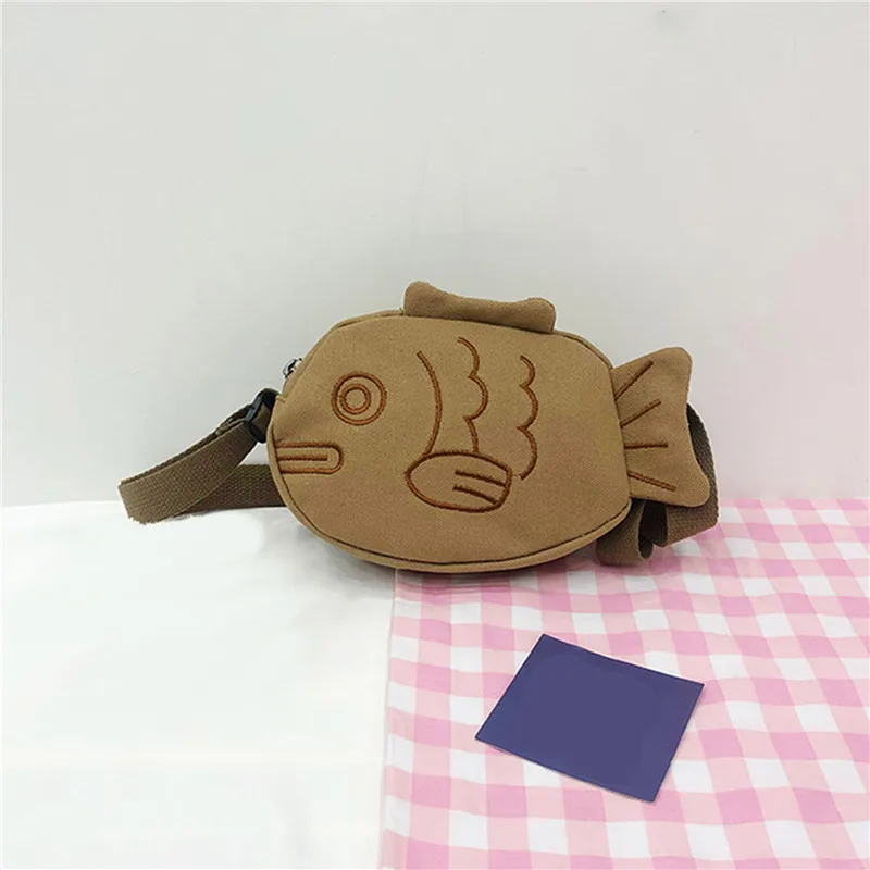 Fish Shape Canvas Messenger Ba - Embroidery Fish avaliação e preço