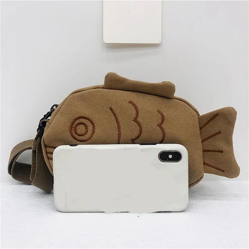 Fish Shape Canvas Messenger Ba - Embroidery Fish avaliação e preço