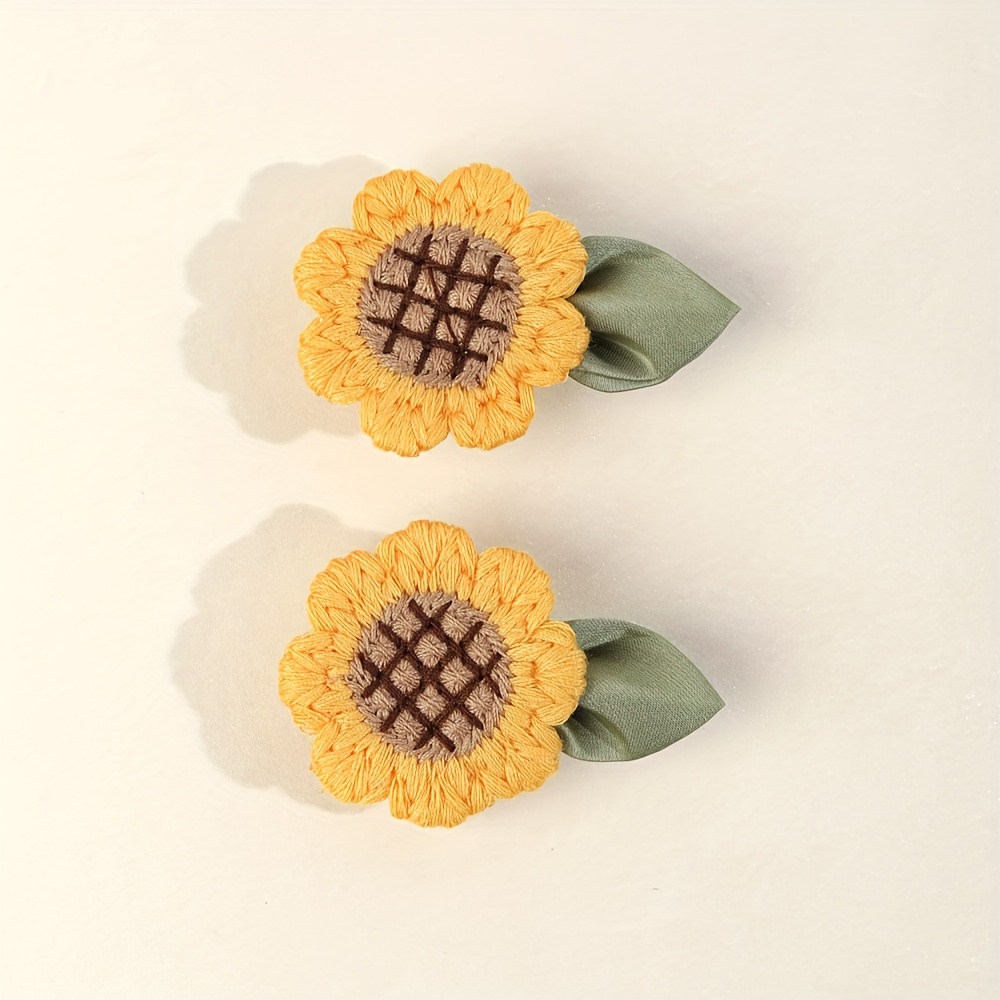 2pcs Girls Sunflower Hair Clip - Embroidery Kaftan avaliação e preço