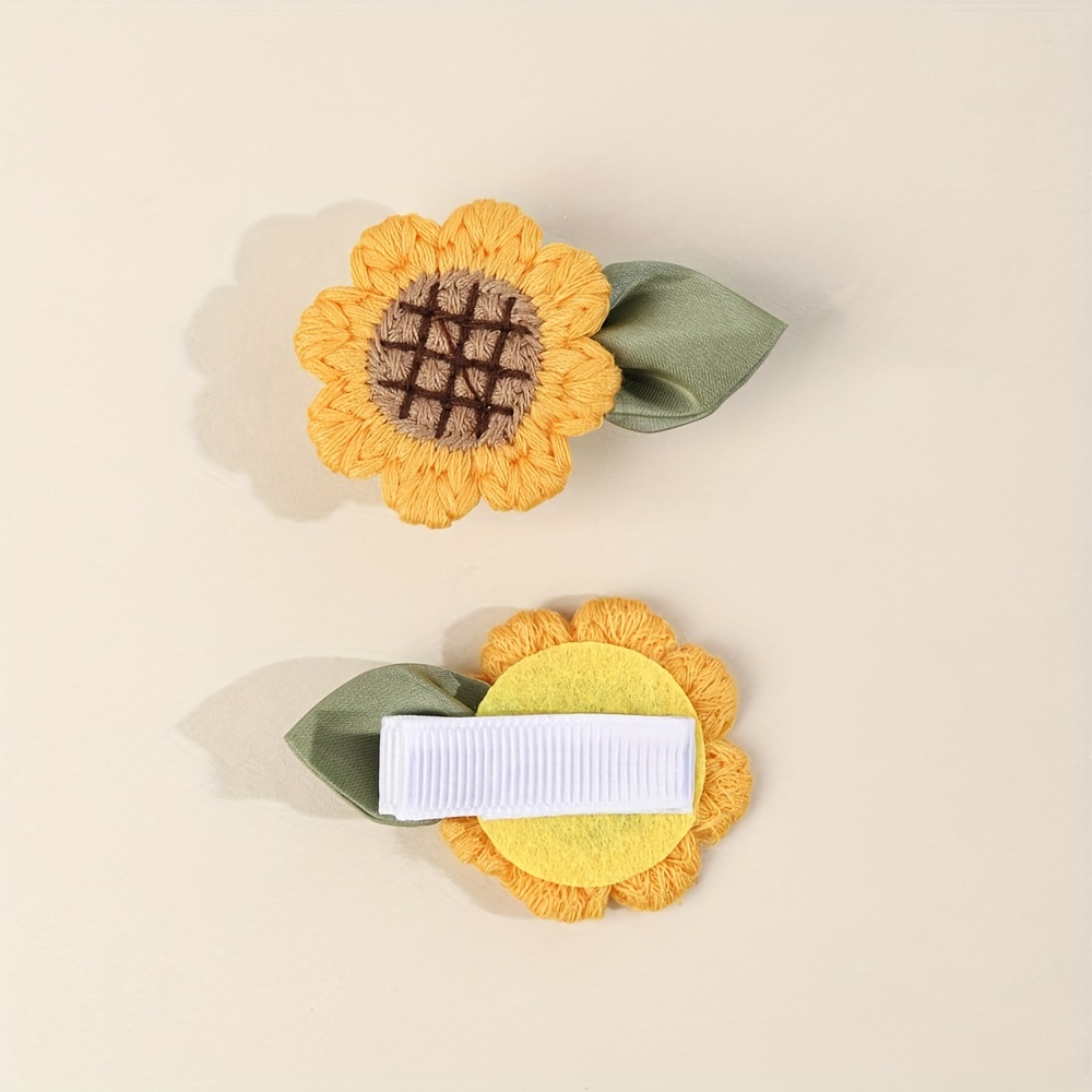 2pcs Girls Sunflower Hair Clip - Embroidery Kaftan avaliação e preço
