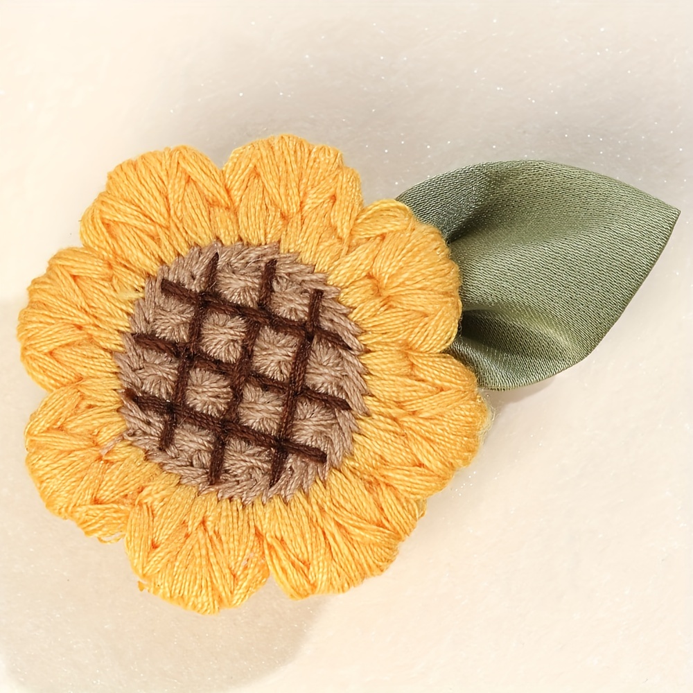 2pcs Girls Sunflower Hair Clip - Embroidery Kaftan avaliação e preço