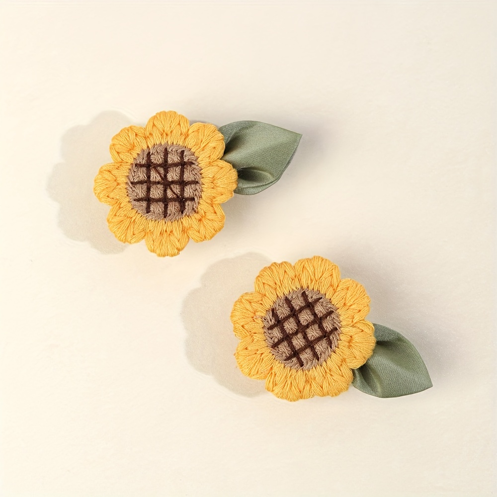 2pcs Girls Sunflower Hair Clip - Embroidery Kaftan avaliação e preço